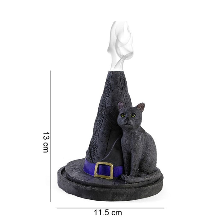 Witches Hat and Cat incense cone burner