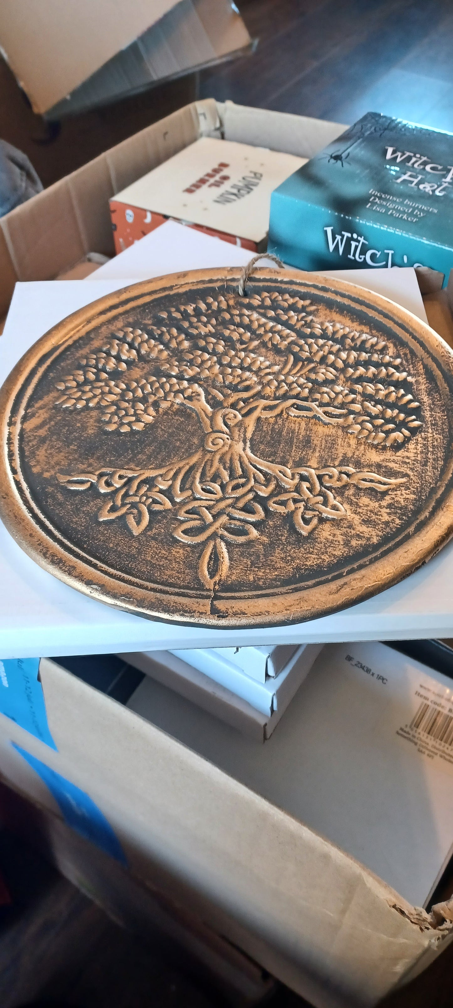 Tree Of Life Bronze Effect Terracotta Hanging Plaque
