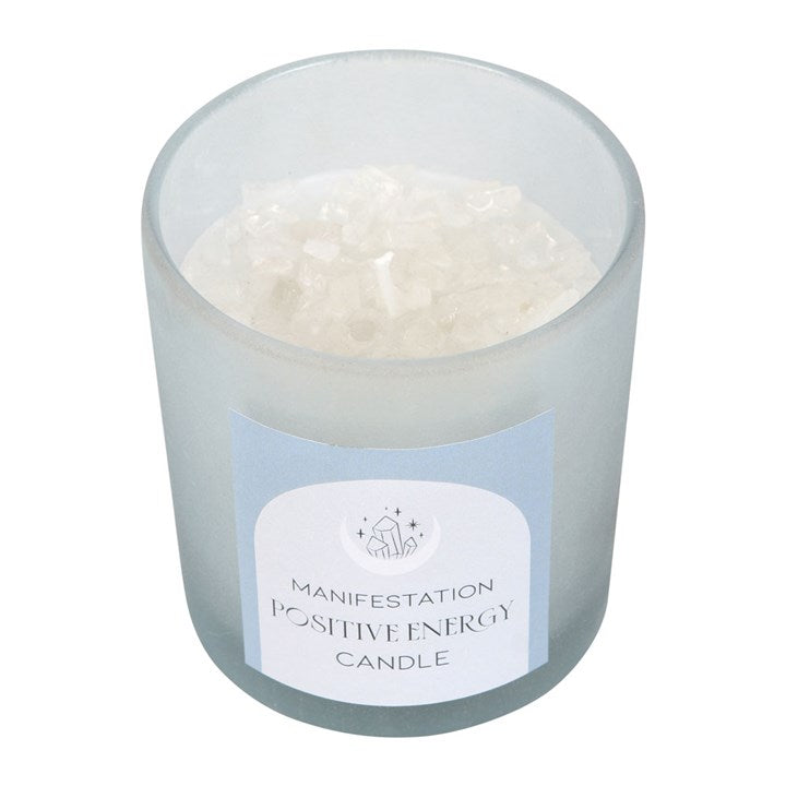 Clear Quartz Crystal White Sage Candle