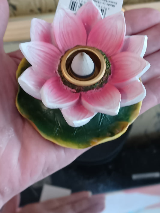 Coloured Lotus Flower BackFlow Burner