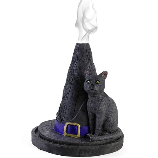 Witches Hat and Cat incense cone  burner