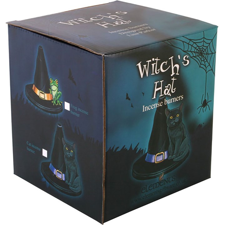 Witches Hat and Cat incense cone  burner