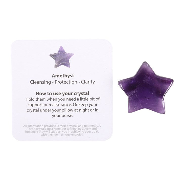 FRIENDS ARE LIKE STARS LUCKY AMETHYST CRYSTAL STAR IN A BAG