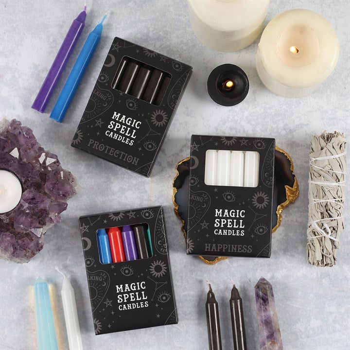 PACK OF 12 MIXED COLOUR SPELL CANDLES