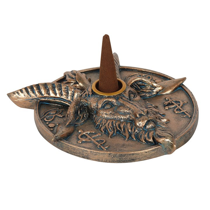 BAPHOMET HEAD INCENSE AND CANDLE HOLDER