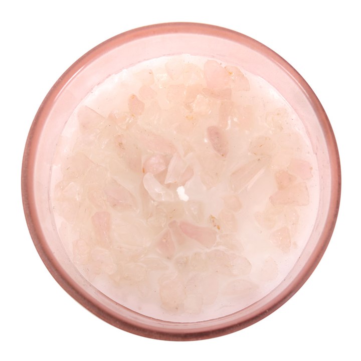 Wild Rose Crystal Chip Gratitude Candle