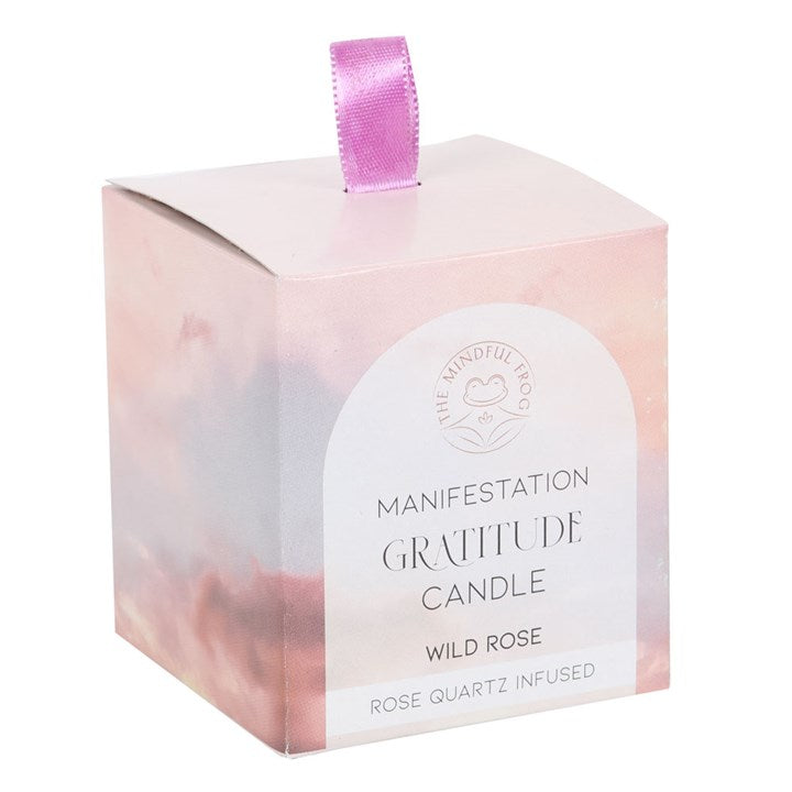 Wild Rose Crystal Chip Gratitude Candle