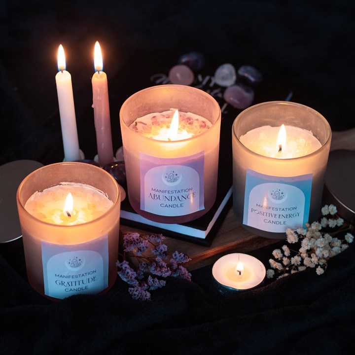 Wild Rose Crystal Chip Gratitude Candle