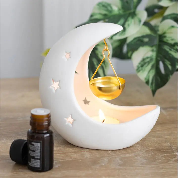 White Crescent Moon OIL Burner